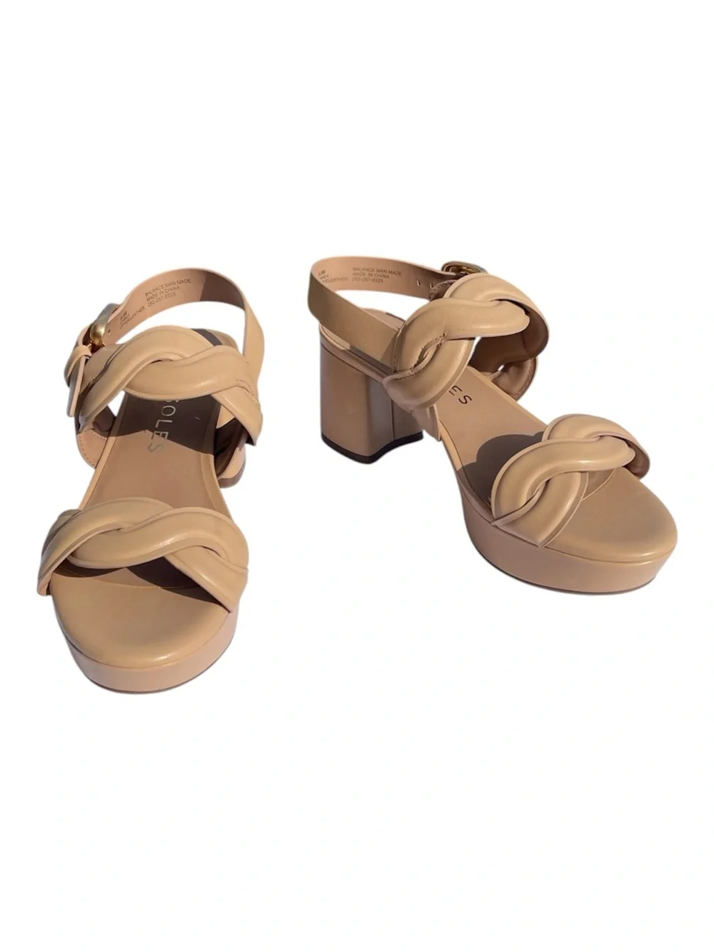 Aerosoles Studio Heels Women’s 6.5 Camea Platform Block Heel Sandals Braided